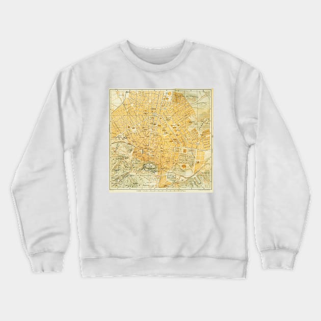 Vintage Map of Athens Greece (1894) Crewneck Sweatshirt by Bravuramedia